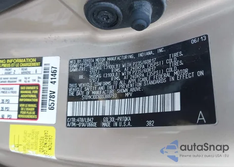 2013 Toyota Sienna Xle V6 8 Passenger from USA, damaged, VIN 5TDYK3DC6DS388793